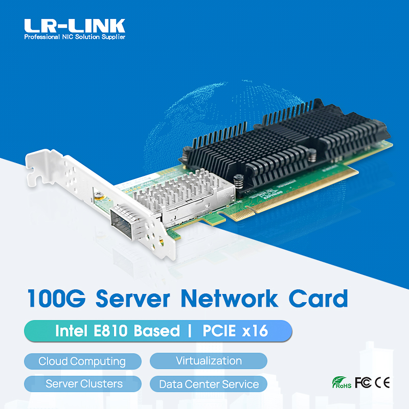100Gbe Qsfp28 Network Card - LR-LINK qpcie x16 100G kartu jaringan