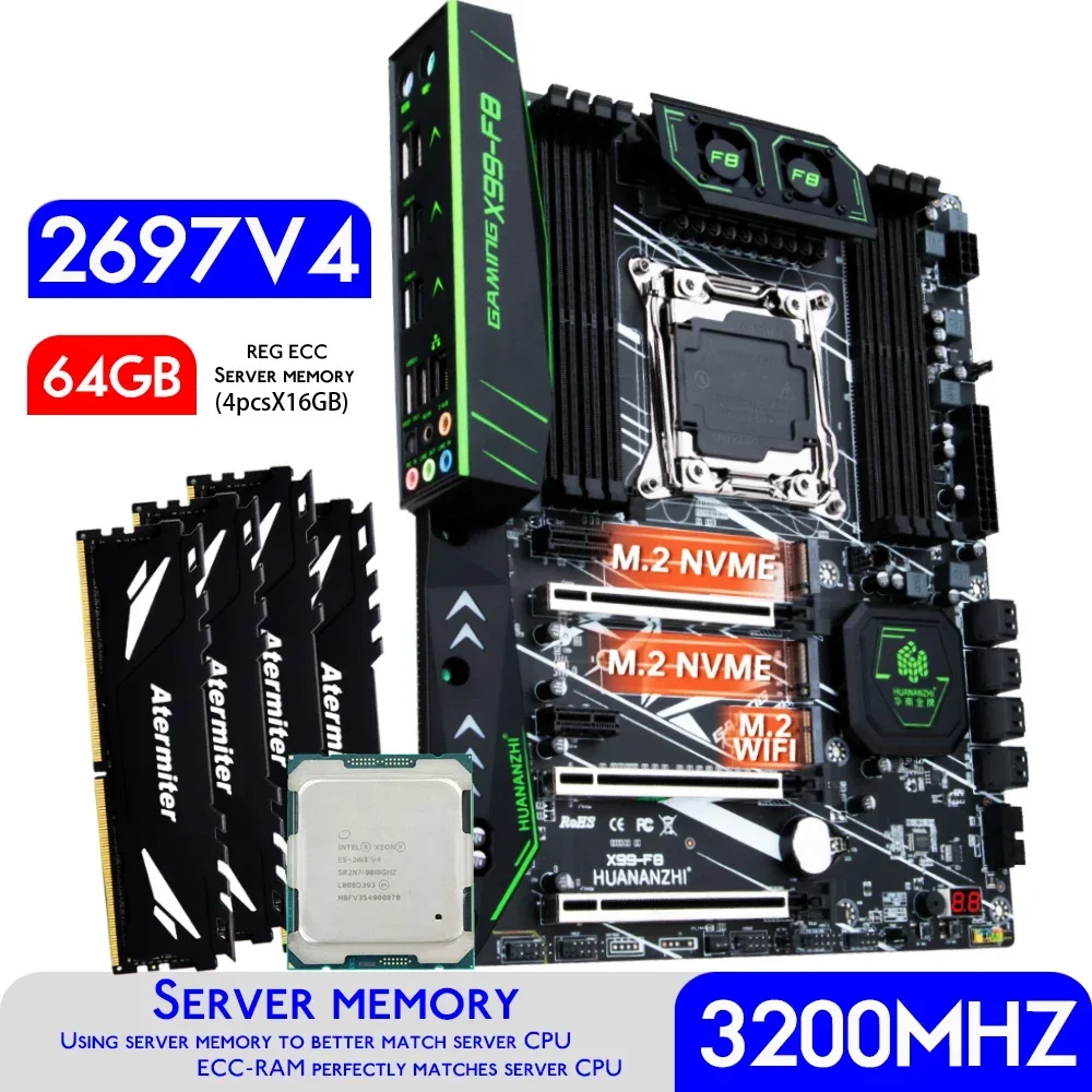 HUANANZHI X99 F8 X99 Set Kit K - 64Gb Ddr4 Ecc Reg 3200Mhz ulasan dan harga